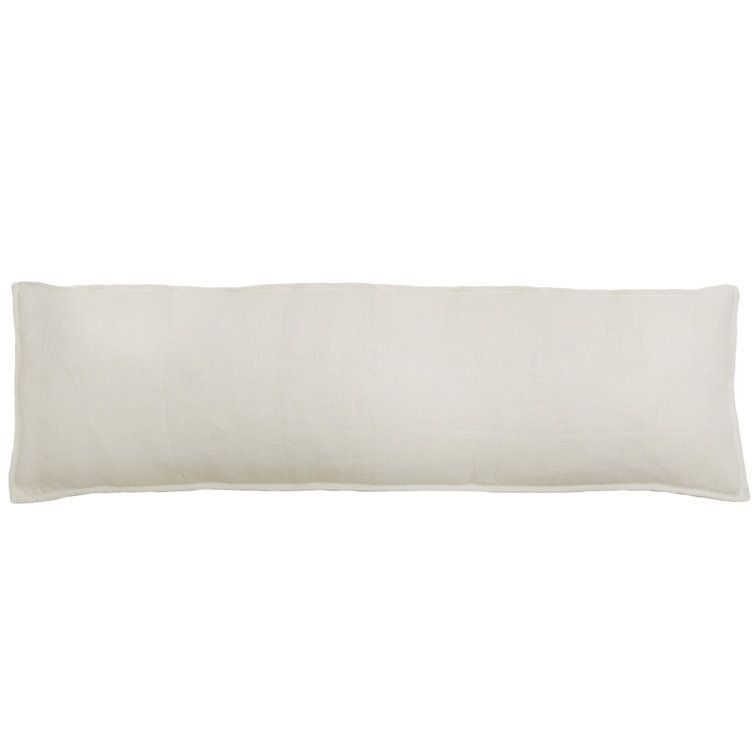 Cream Linen Blend Body Pillow with Tassels