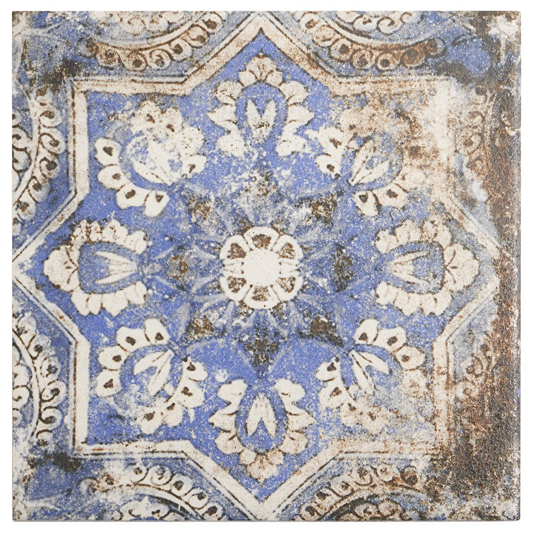 Antique Flora Multicolor Matte Porcelain Floor and Wall Tile