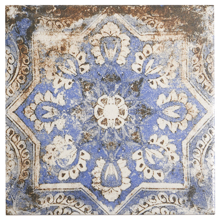 Antique Flora Multicolor Matte Porcelain Floor and Wall Tile