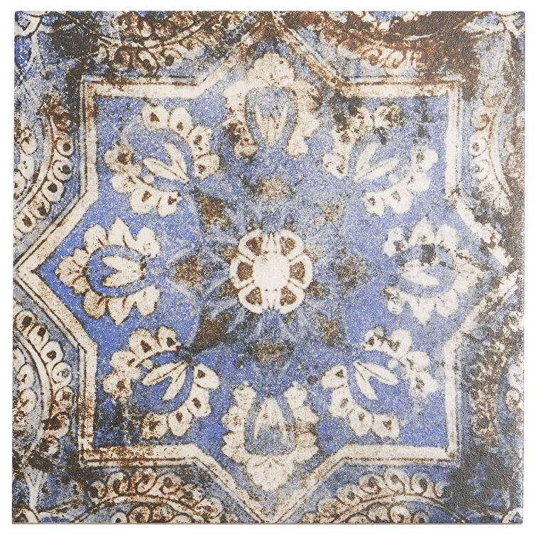 Antique Flora Multicolor Matte Porcelain Floor and Wall Tile