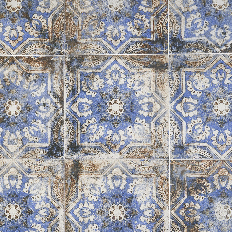 Antique Flora Multicolor Matte Porcelain Floor and Wall Tile