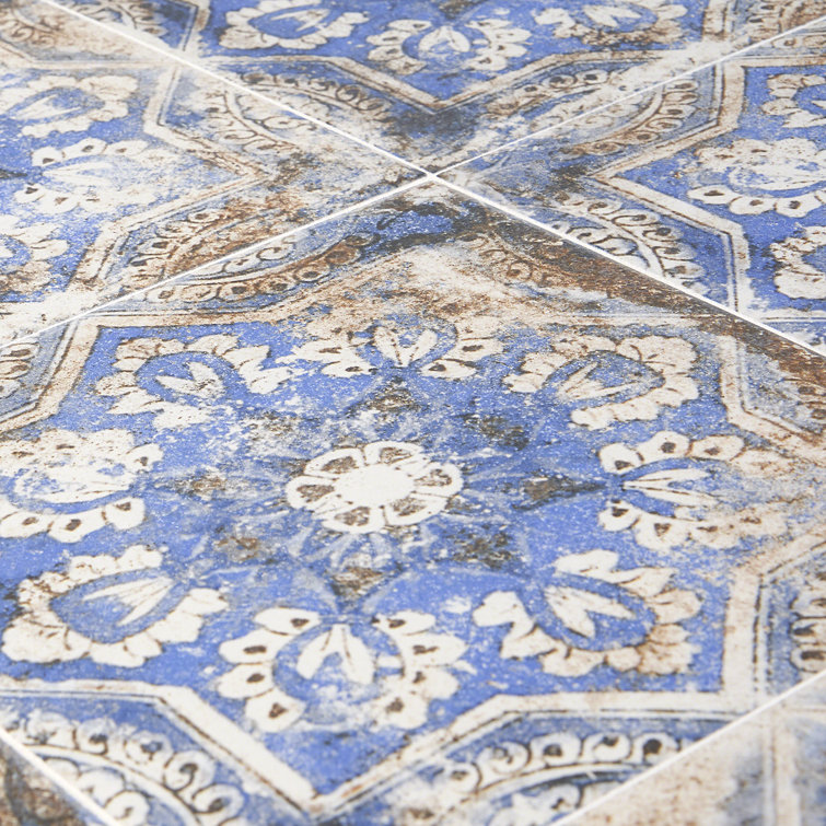Antique Flora Multicolor Matte Porcelain Floor and Wall Tile