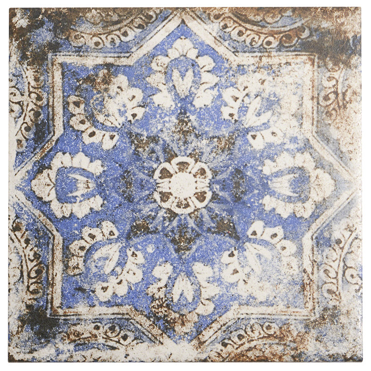 Antique Flora Multicolor Matte Porcelain Floor and Wall Tile