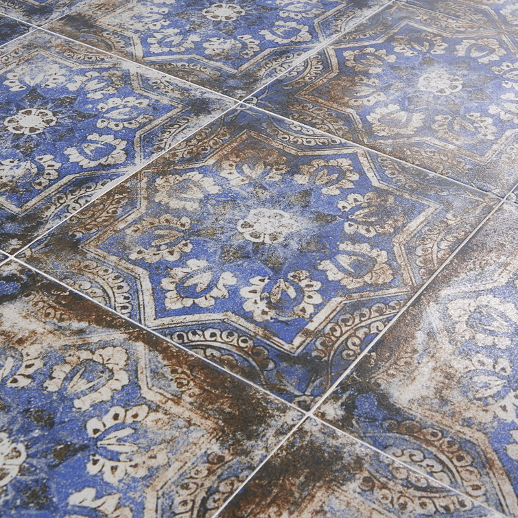 Antique Flora Multicolor Matte Porcelain Floor and Wall Tile
