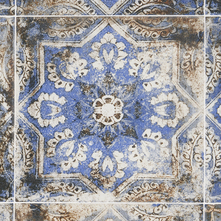Antique Flora Multicolor Matte Porcelain Floor and Wall Tile
