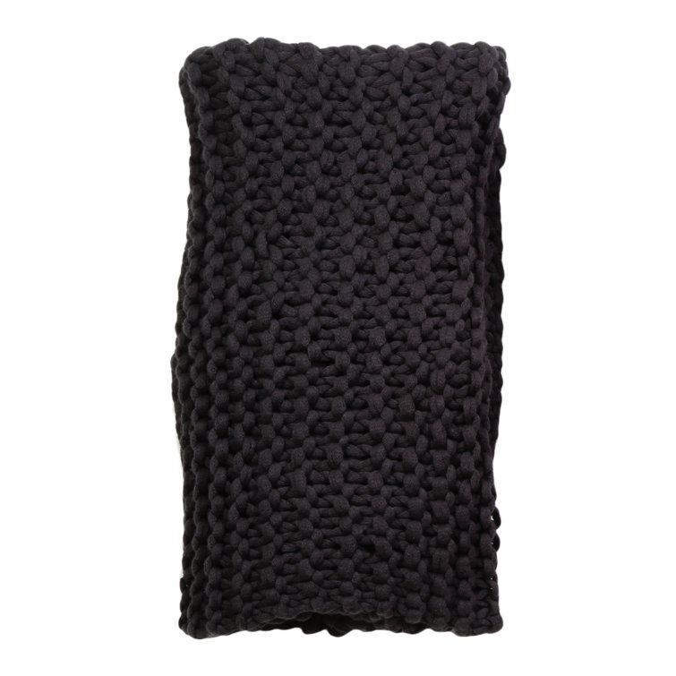 Finn Midnight 60'' x 50'' Organic Hand-Knit Reversible Throw