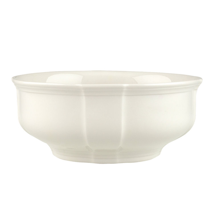 White Ceramic Round Serving Bowl for Salads and Pasta