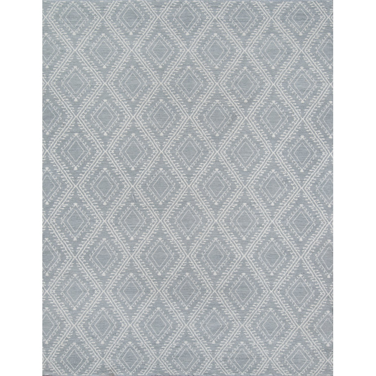 Easton Handwoven Gray Geometric Flatweave Synthetic Rug, 2' x 3'