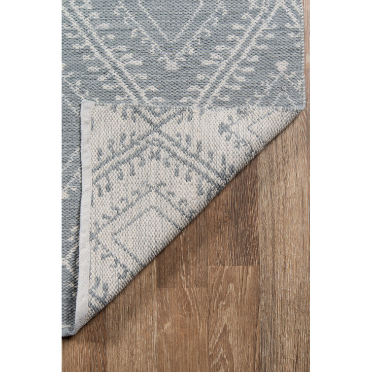 Gray Geometric Flatweave Synthetic Area Rug, 7'6" x 9'6"