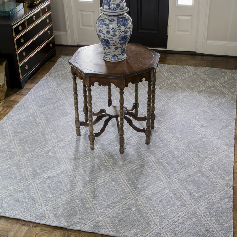 Gray Geometric Flatweave Synthetic Area Rug, 7'6" x 9'6"