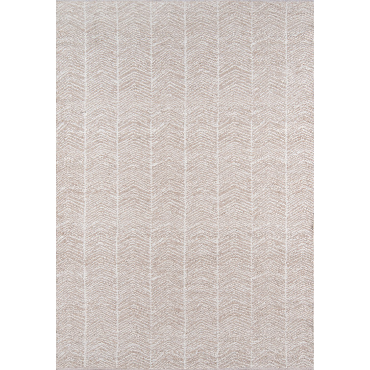 Modern Tribal Chevron Flatweave Rug in Soft Brown, 7'6" x 9'6"