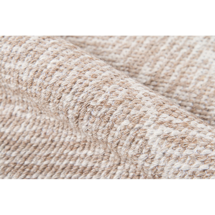 Modern Tribal Chevron Flatweave Rug in Soft Brown, 7'6" x 9'6"