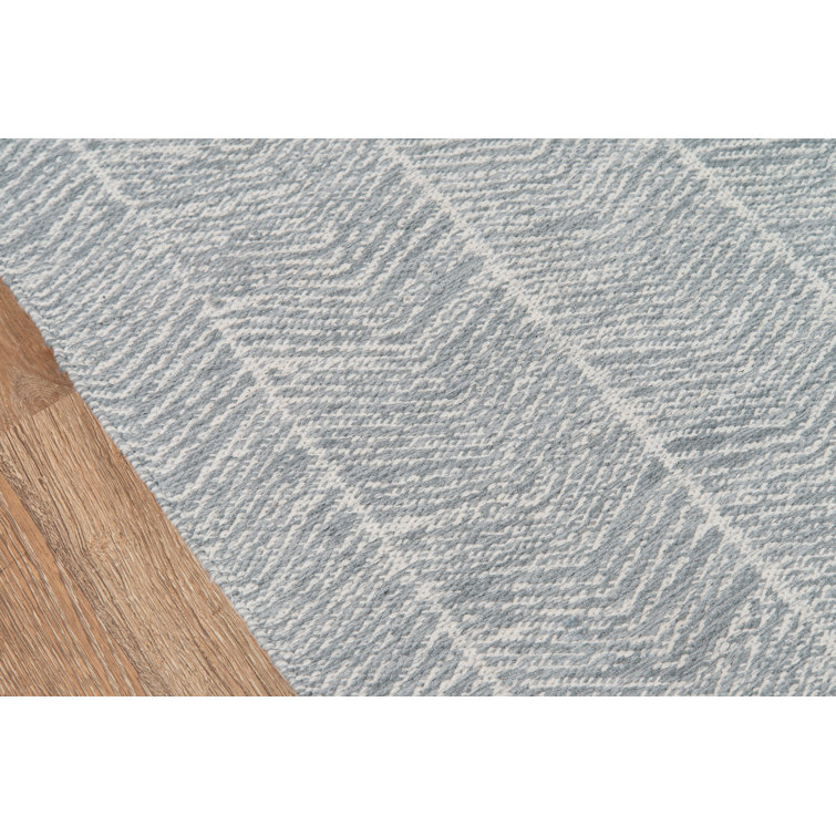 Easton Geometric Gray Flatweave Synthetic Indoor/Outdoor Rug, 3'6" x 5'6"
