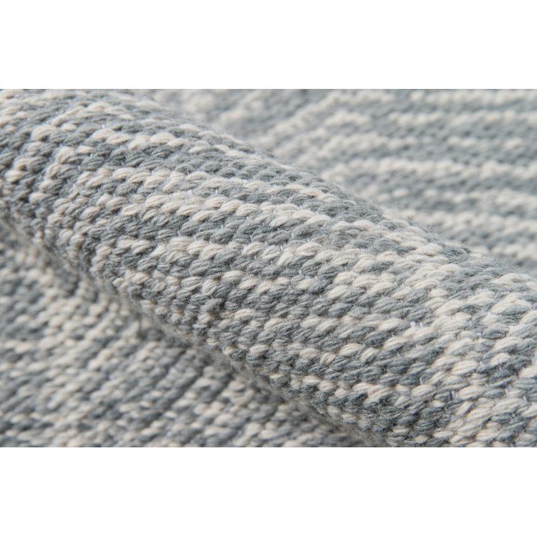 Easton Geometric Gray Flatweave Synthetic Indoor/Outdoor Rug, 3'6" x 5'6"