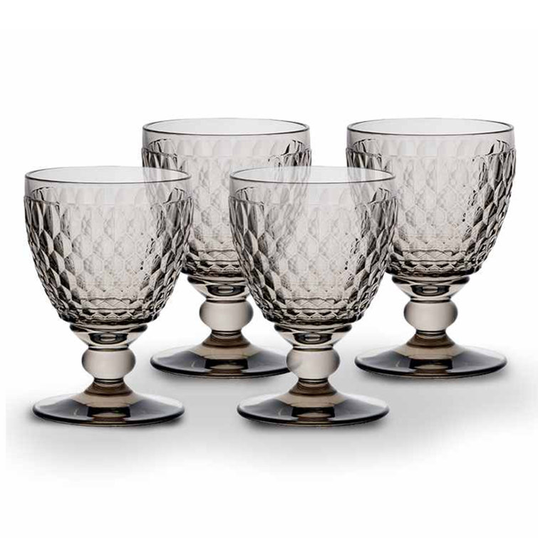 Smoke Crystal Glass Claret Goblets Set of 4