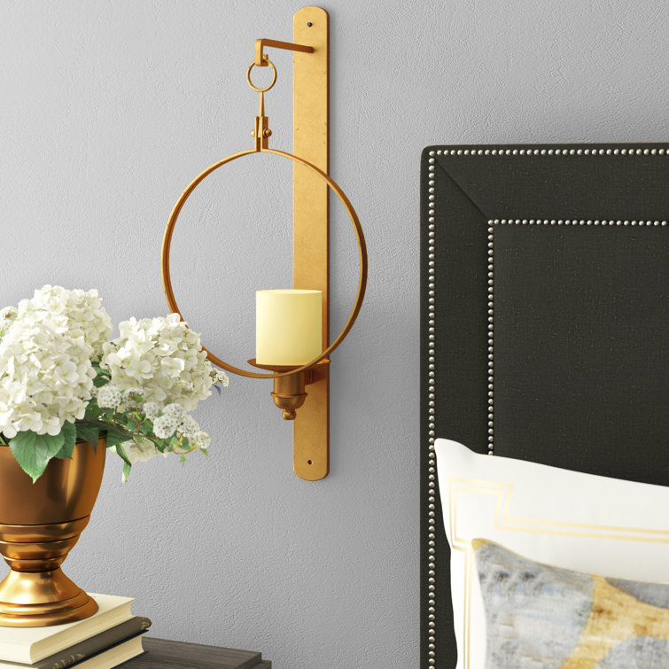 Elegant White Lacquered Iron & Clear Glass Ambient Wall Sconce
