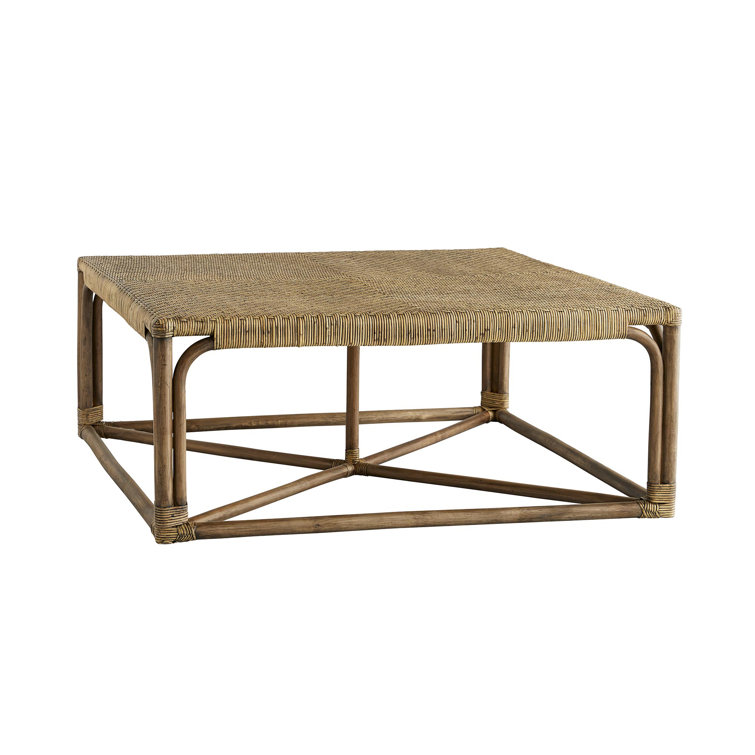 Underhill 40'' Square Woven Rattan Coffee Table