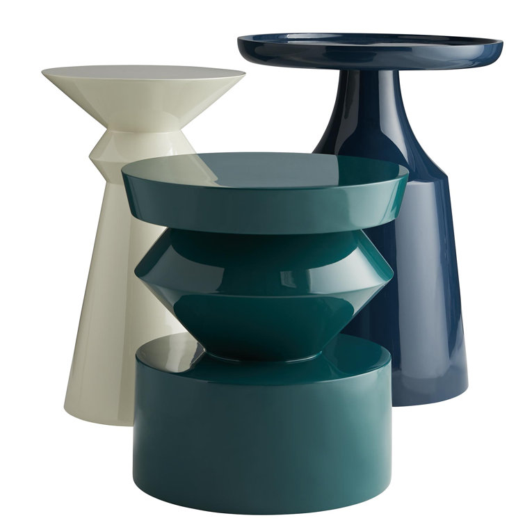 White Round Acrylic Pedestal Base Side Table