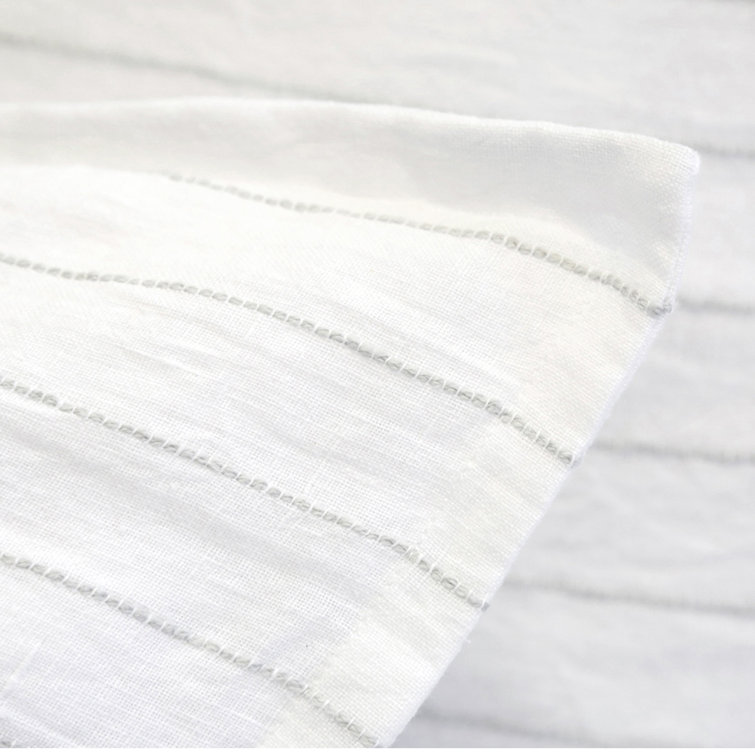 Blake Linen Queen Duvet Cover in Flax and Midnight