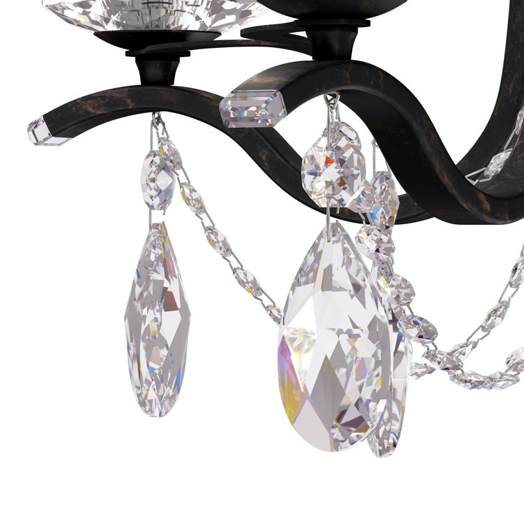 Heirloom Bronze Vesca 2-Light Wall Sconce with Clear Heritage Crystals