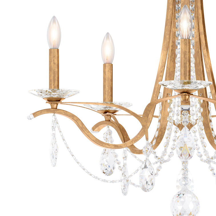French Gold Vesca 5-Light Chandelier with Clear Heritage Crystal