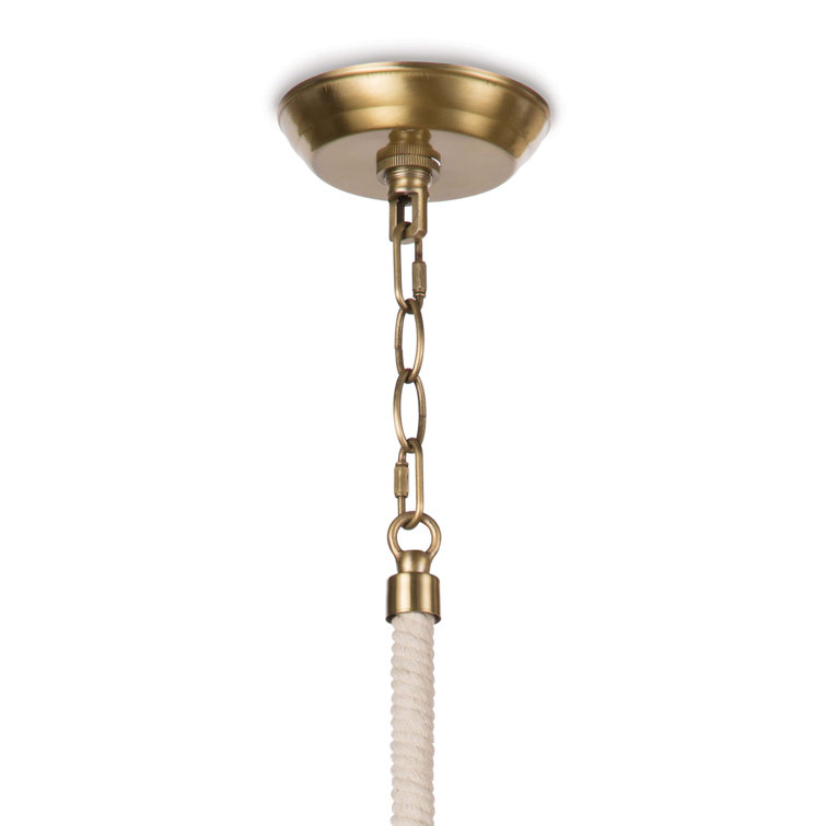 Elegant Dover 15.75" Glass Pendant in Natural Brass