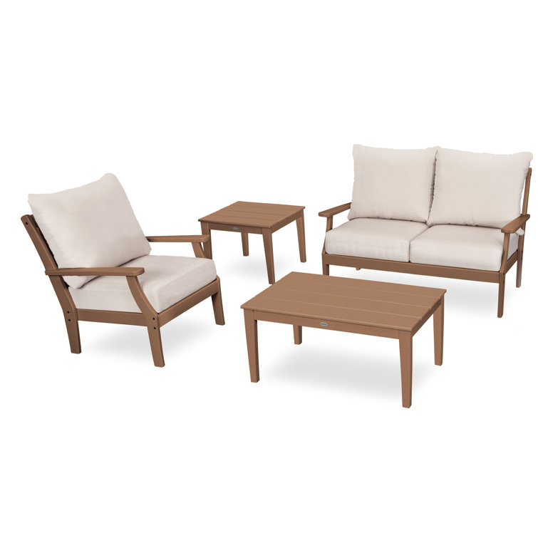 Teak and Dune Burlap 4-Piece Deep Seating Set