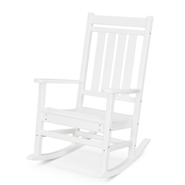 White Polywood Estate Rocking Chair with Arms