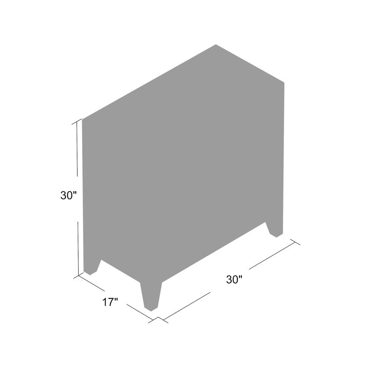 Emily 30" Mirrored MDF Drawer Chest with Ball Bearing Guides