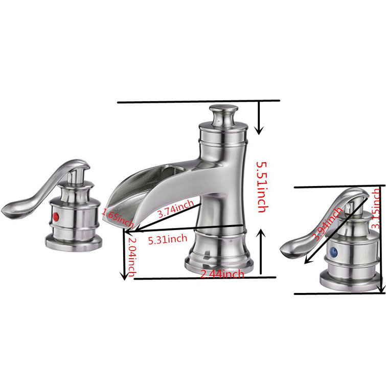 Brushed Nickel Waterfall Single-Handle Bathroom Faucet with Drain Assembly