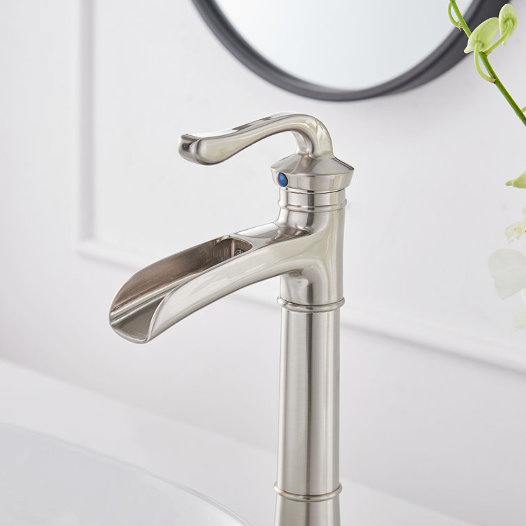 Brushed Nickel Single Handle High Arc Bathroom Faucet