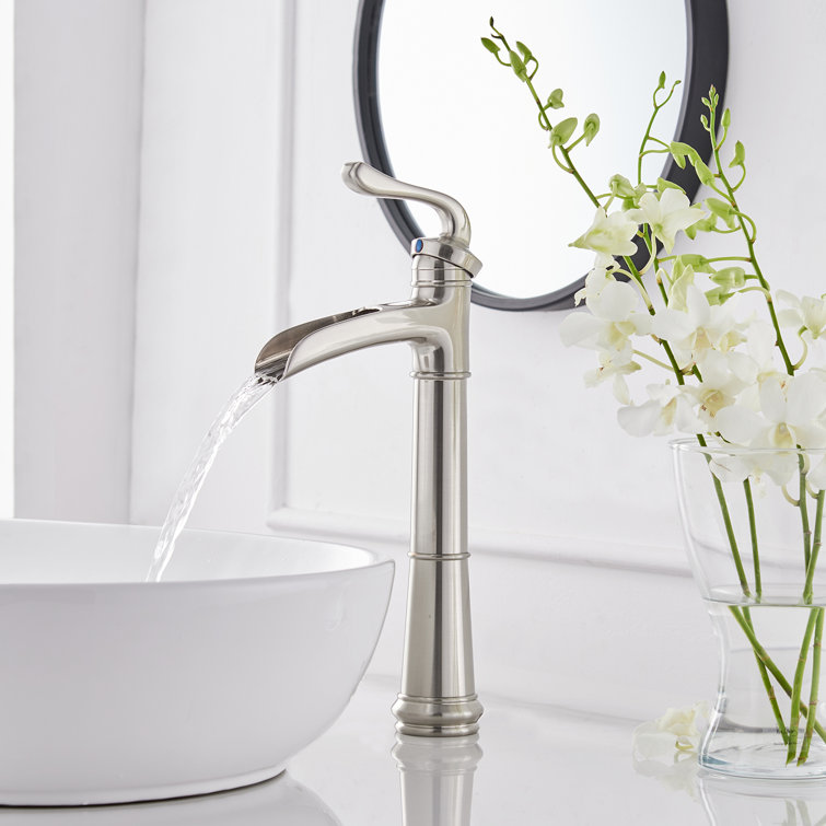 Brushed Nickel Single Handle High Arc Bathroom Faucet