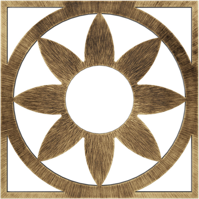 Antiqued Brass Faux Metal Pierced Ceiling Medallion