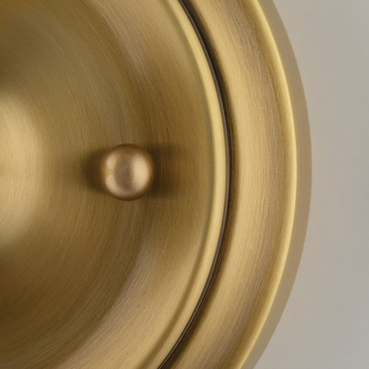 Aged Brass Logan Dimmable Linen Shade Wall Sconce
