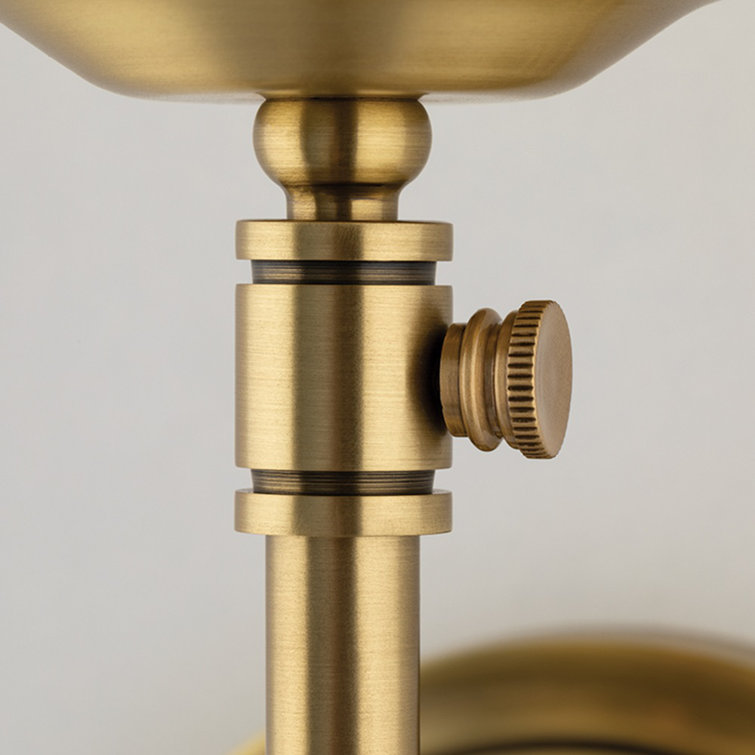 Aged Brass Logan Dimmable Linen Shade Wall Sconce