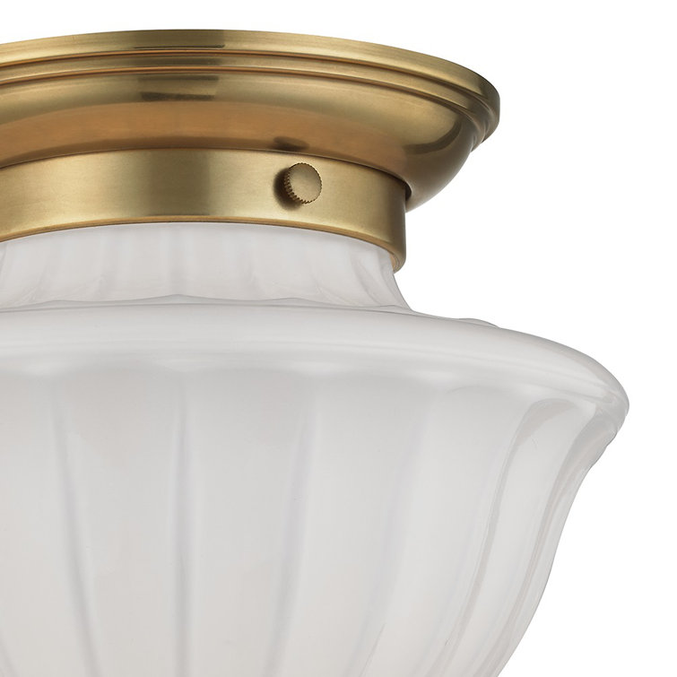 Elegant Aged Brass Globe Pendant with White Glass Shade