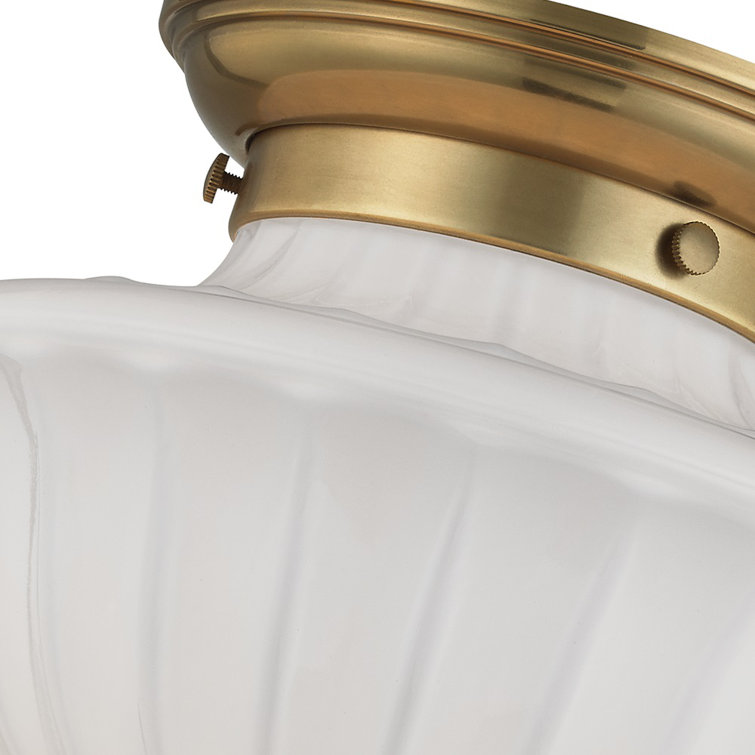 Elegant Aged Brass Globe Pendant with White Glass Shade