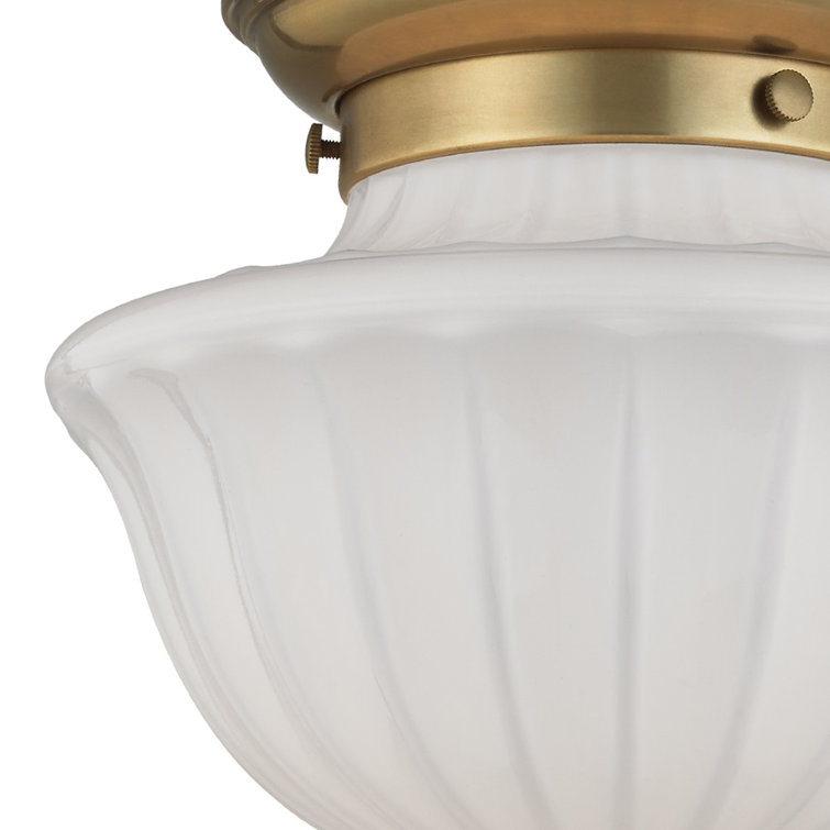 Elegant Aged Brass Globe Pendant with White Glass Shade