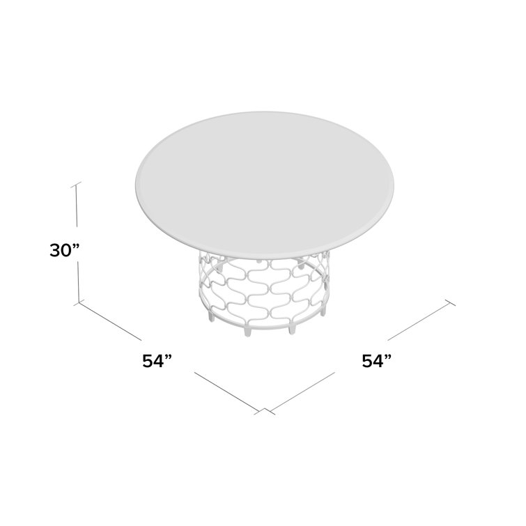 Contemporary 54" Silver Glass Round Dining Table