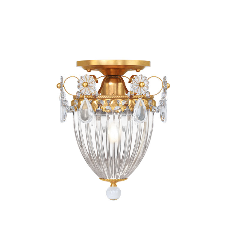 Heirloom Gold Heritage Crystal 1-Light Semi-Flush Mount