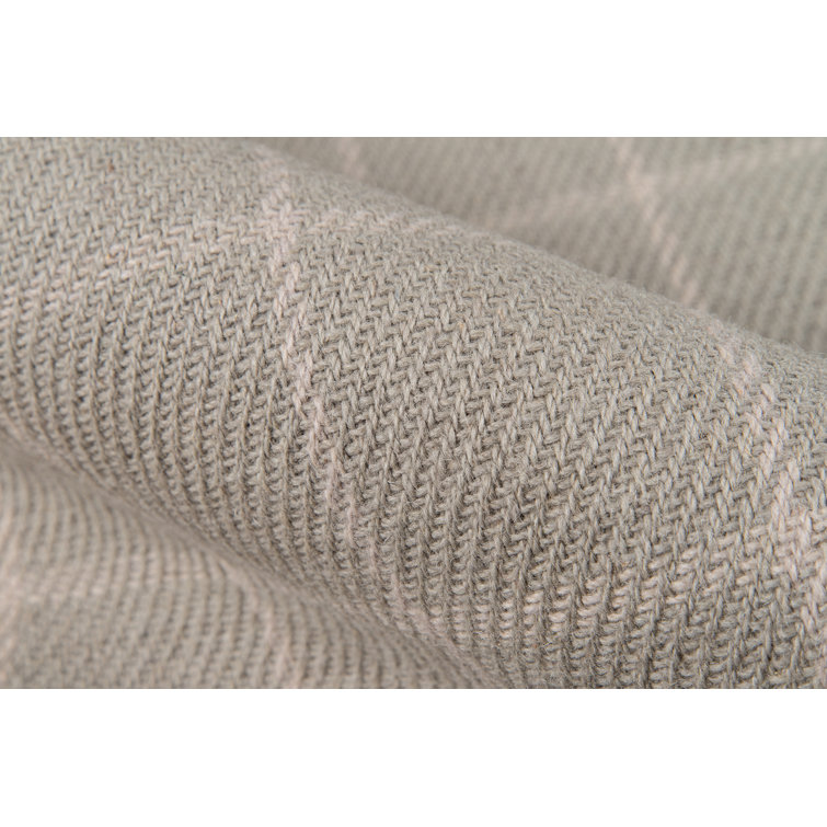 Minimalist Grey Wool Handwoven Accent Rug 2' x 3'