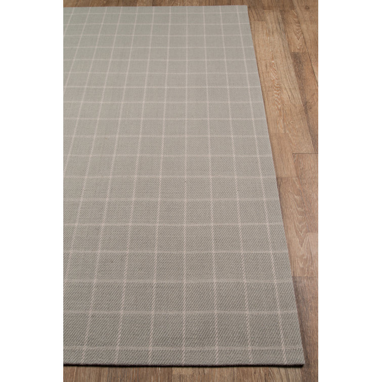 Minimalist Grey Wool Handwoven Accent Rug 2' x 3'