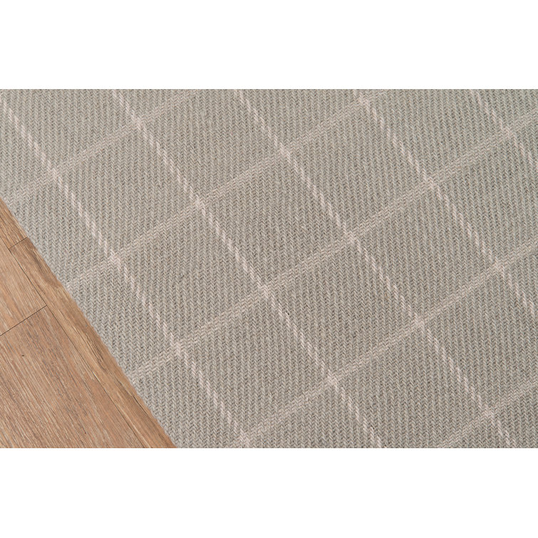Minimalist Grey Wool Handwoven Accent Rug 2' x 3'