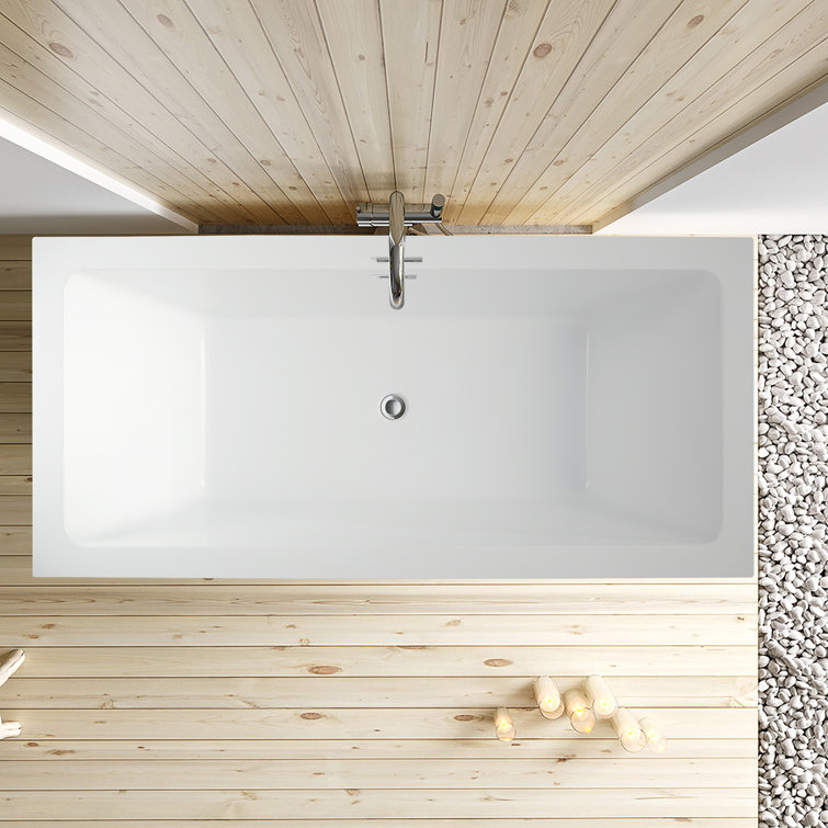 Orion 59'' White Acrylic Freestanding Soaking Bathtub