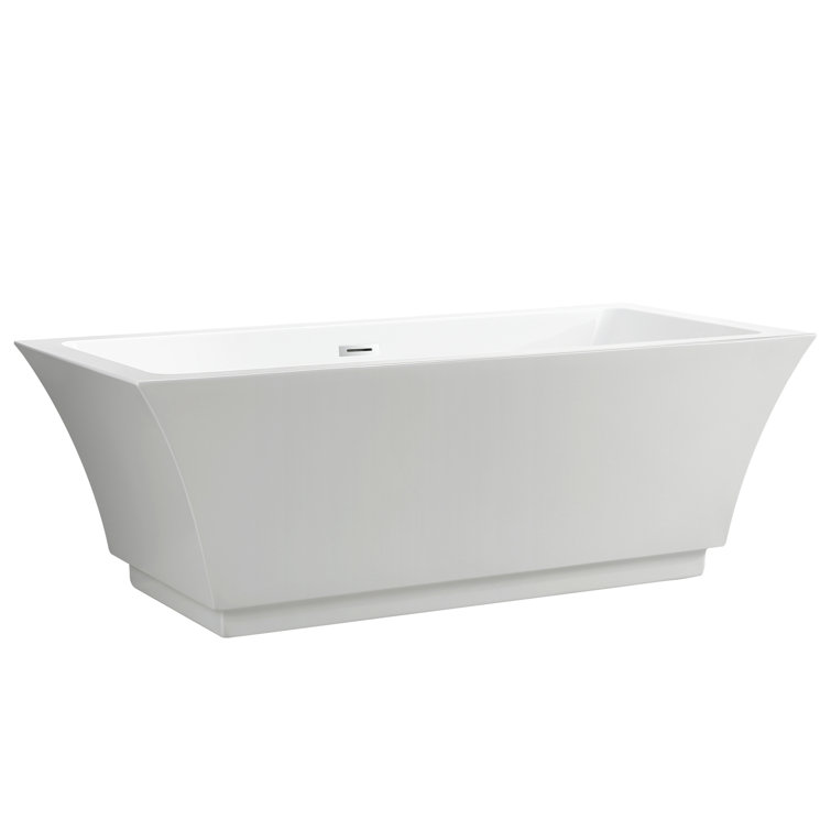 Orion 59'' White Acrylic Freestanding Soaking Bathtub
