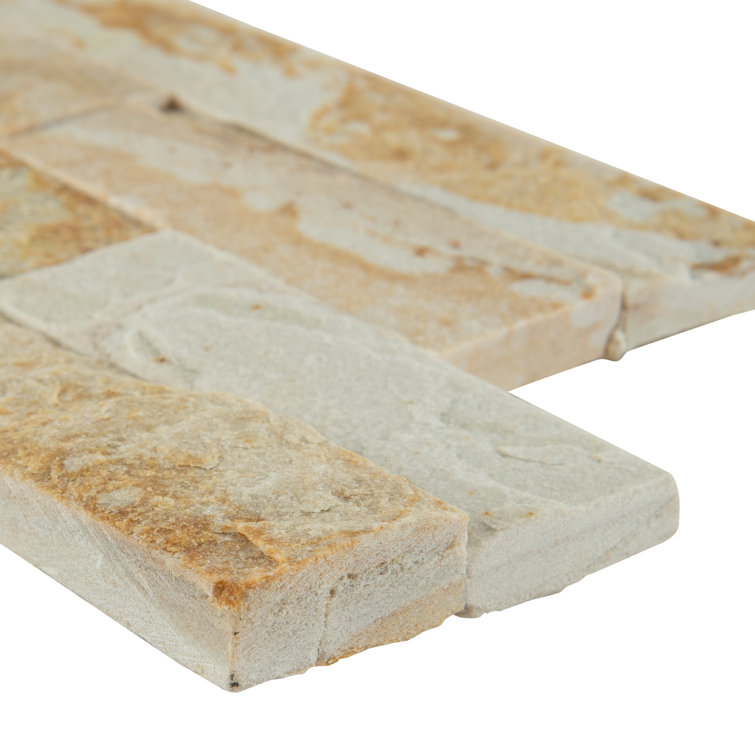 Sparkling Autumn Natural Quartzite 6" x 24" Wall Tile Panel
