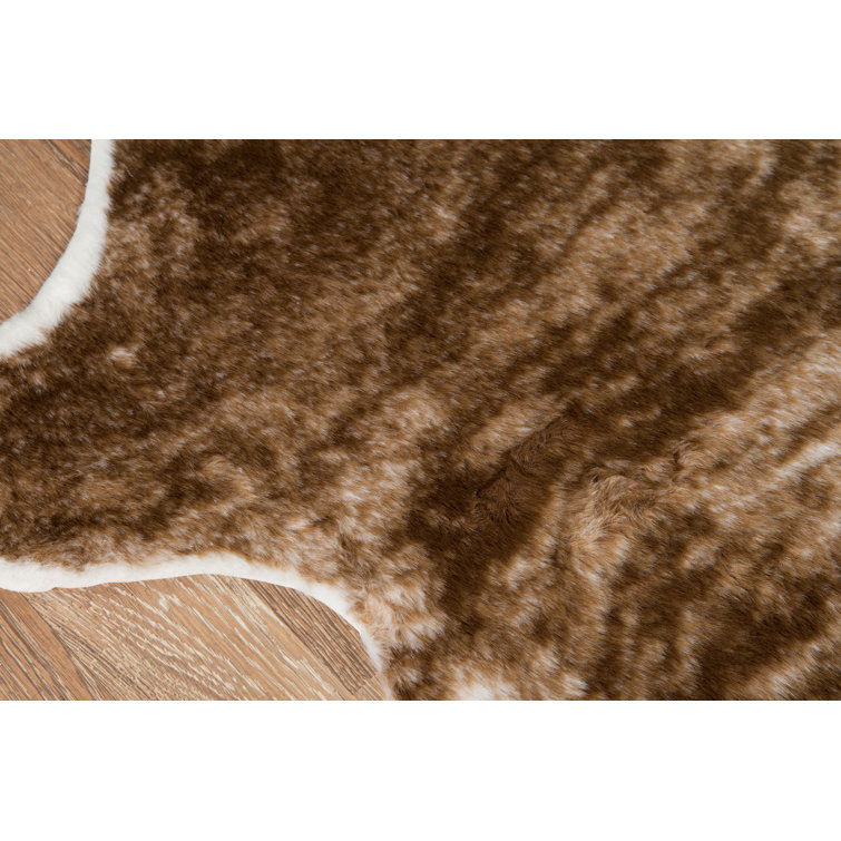 Acadia Brindle Brown Faux Hide Animal Print Area Rug