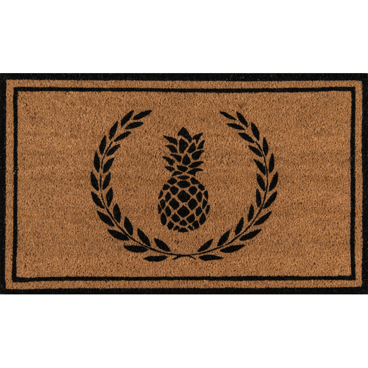 Hand Woven Black Coir Outdoor Doormat with PVC Backing