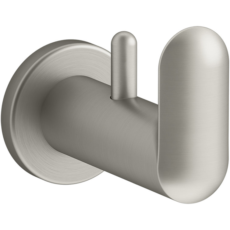 Kumin Vibrant Brushed Nickel Contemporary Wall Mounted Robe Hook