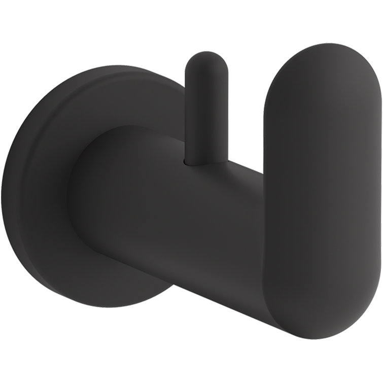 Kumin Matte Black Contemporary Wall Mounted Robe Hook